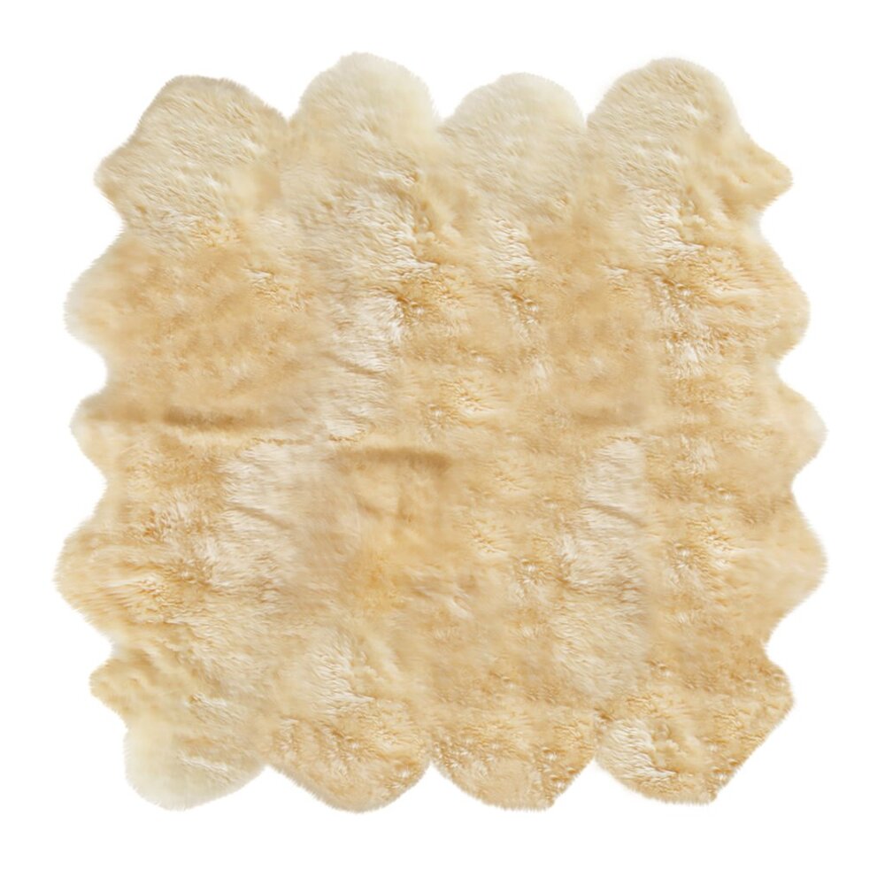 Natural Home Decor New Zealand Sheepskin Octo Rug | 1-Piece | Gold | 7'x6'